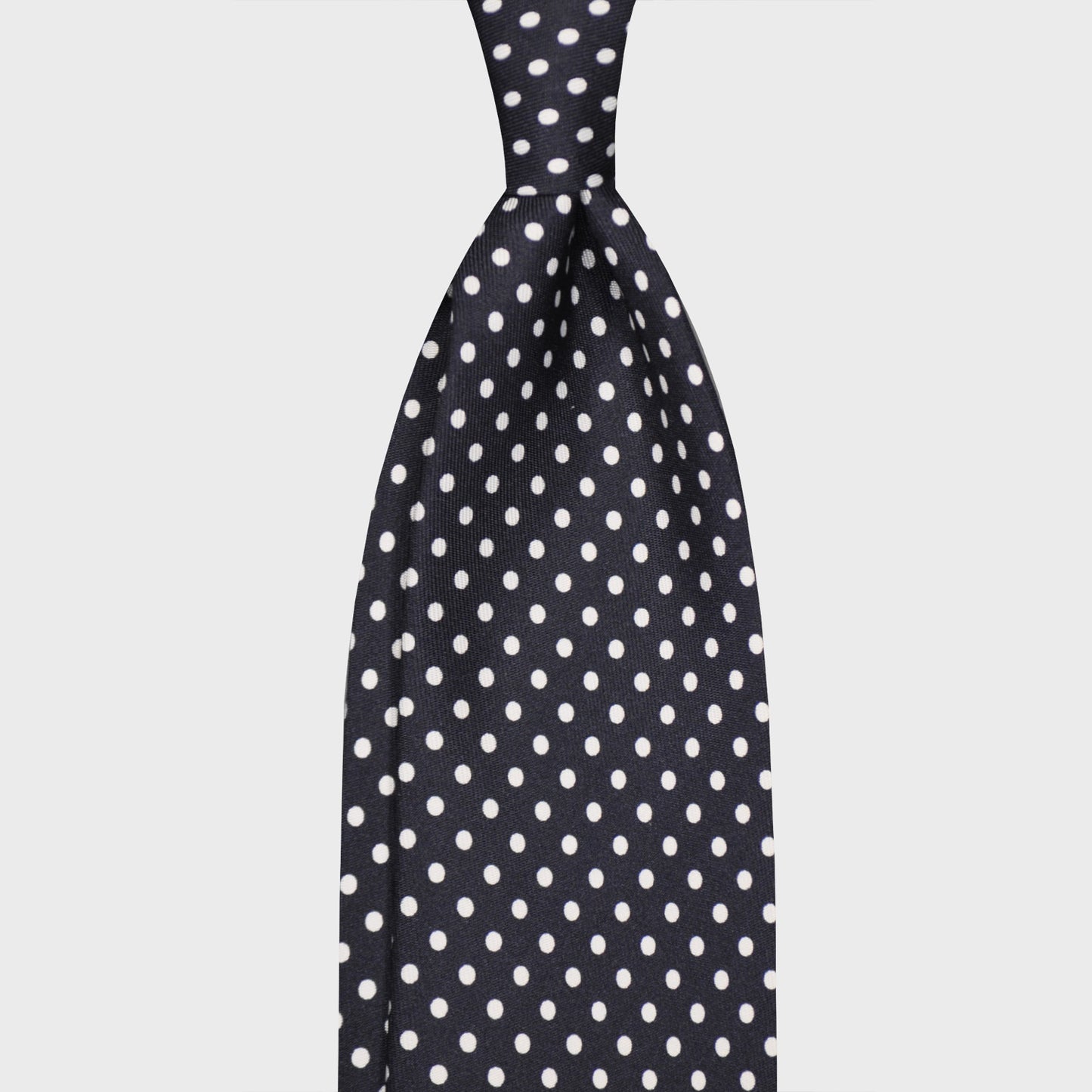 F.Marino Pois Silk Tie 3 Folds Dark Blue-Wools Boutique Uomo