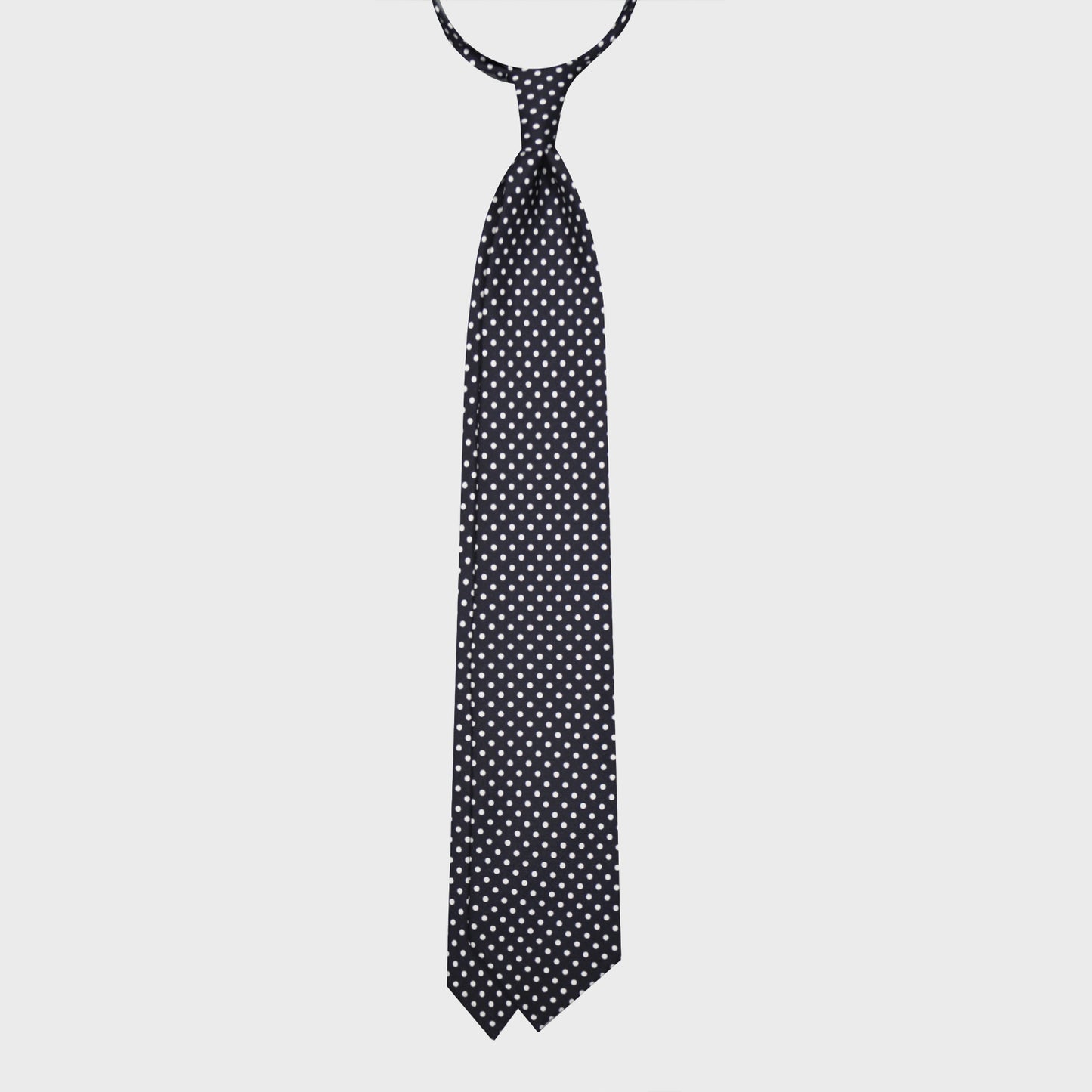 F.Marino Pois Silk Tie 3 Folds Dark Blue-Wools Boutique Uomo