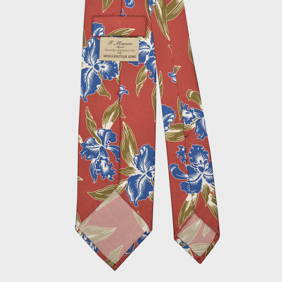 Load image into Gallery viewer, F.Marino Hawaiian Silk Tie 3 Folds Rust-Wools Boutique Uomo
