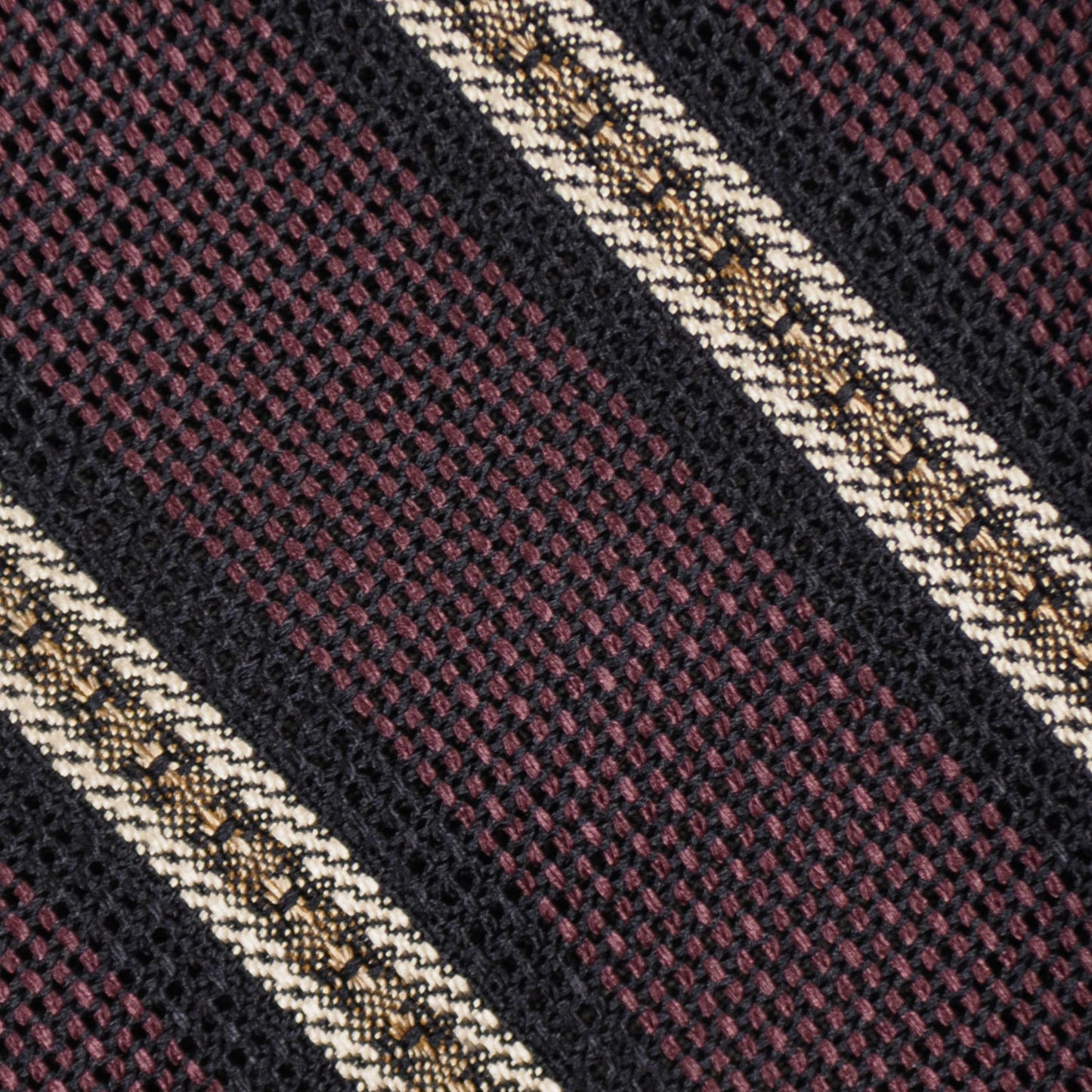 Load image into Gallery viewer, F.Marino Regimental Tie Grenadine Silk 3 Folds Wine-Wools Boutique Uomo
