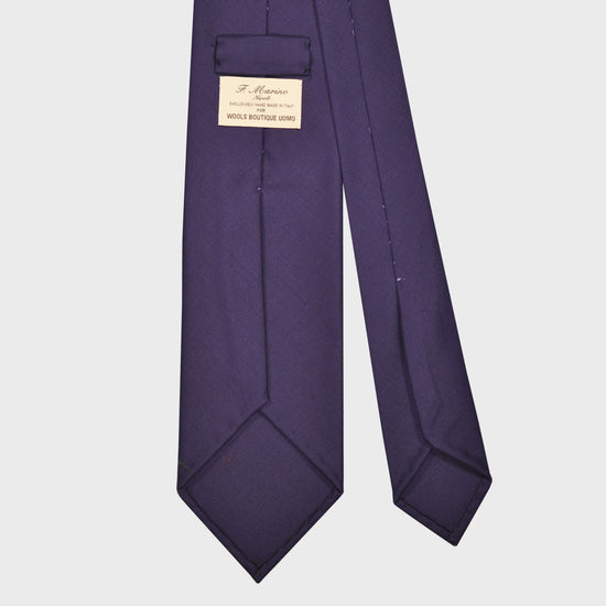 F.Marino Handmade Wool Tie 3-Fold Holland&Sherry Violet-Wools Boutique Uomo
