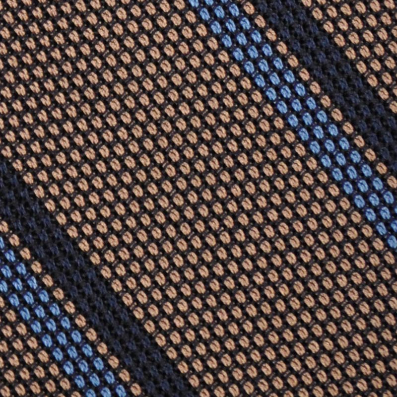 F.Marino Regimental Tie Grenadine Silk 3 Folds Clay-Wools Boutique Uomo