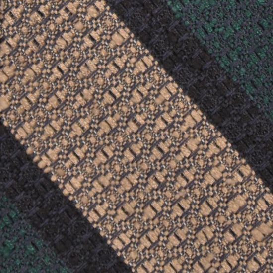 F.Marino Shantung Silk Tie Regimental Teal Green-Wools Boutique Uomo
