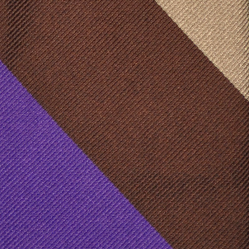 Load image into Gallery viewer, F.Marino Regimental Tie Jacquard Silk 3 Folds Violet-Wools Boutique Uomo
