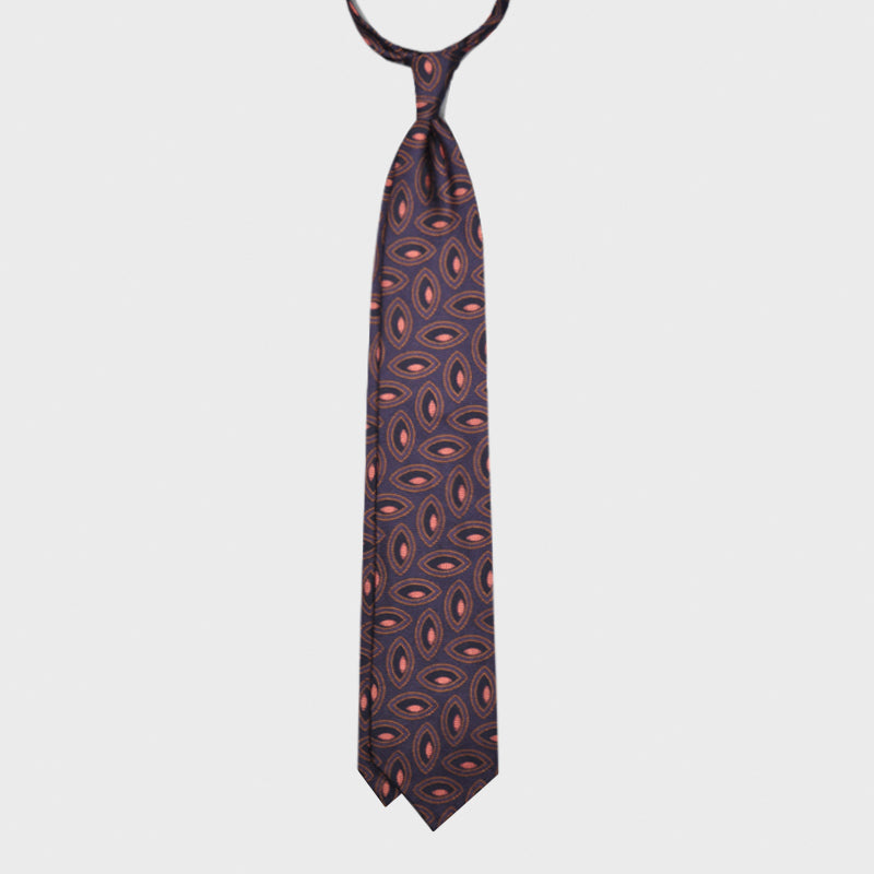 F.Marino Silk Tie 3 Folds Pink Eyes-Wools Boutique Uomo