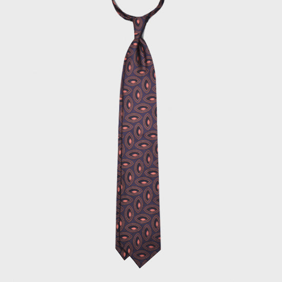 F.Marino Silk Tie 3 Folds Pink Eyes-Wools Boutique Uomo