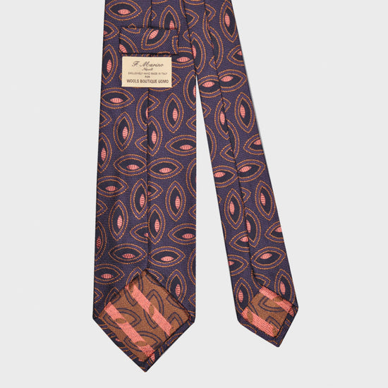 F.Marino Silk Tie 3 Folds Pink Eyes-Wools Boutique Uomo