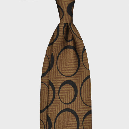 F.Marino Silk Tie 3 Folds Vintage Pattern 60s Circles-Wools Boutique Uomo