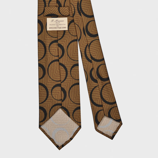 F.Marino Silk Tie 3 Folds Vintage Pattern 60s Circles-Wools Boutique Uomo