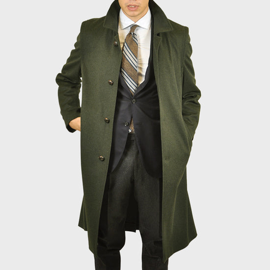 Schneiders Men's Loden Coat Hubertus Oliv Green-Wools Boutique Uomo