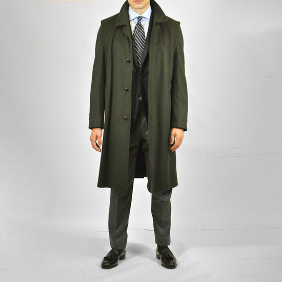 Schneiders Men's Loden Coat Hubertus Oliv Green-Wools Boutique Uomo