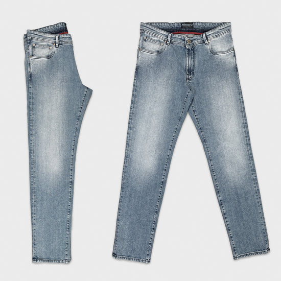 Rota Light Blue Denim 5 Pockets Trousers-Wools Boutique Uomo