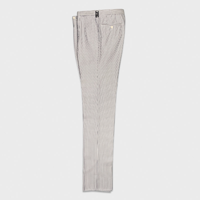 Load image into Gallery viewer, Rota Men&amp;#39;s Stripes Cotton Trousers White Blue-Wools Boutique Uomo
