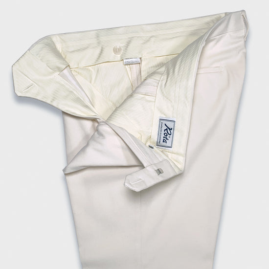Rota Men's Cotton Twill Trousers White-Wools Boutique Uomo