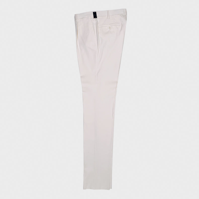 Rota Men's Cotton Twill Trousers White-Wools Boutique Uomo