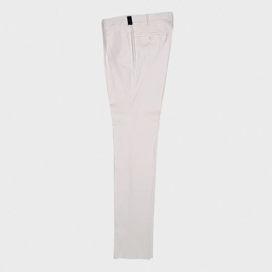 Rota Men's Cotton Twill Trousers White-Wools Boutique Uomo