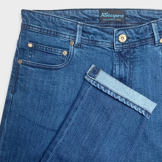 Rota Blue Denim 5 Pockets Trousers-Wools Boutique Uomo