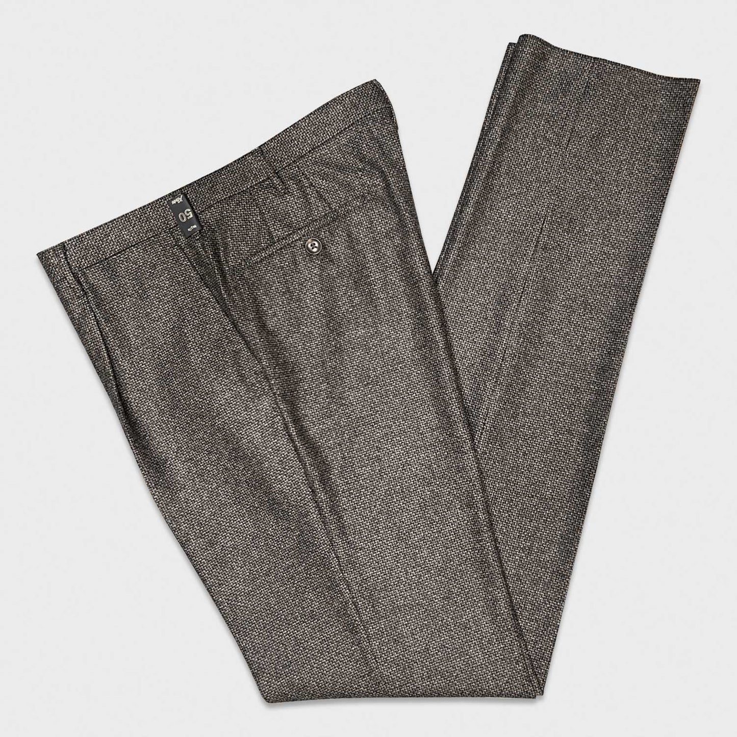 Black Wool Blends flatfront Trousers for men