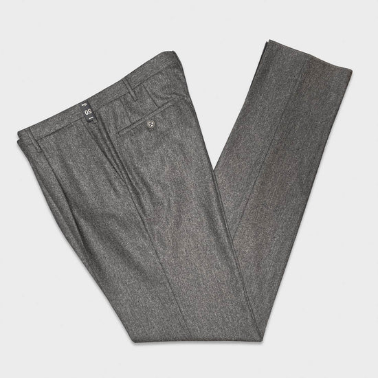 Rota Men's Flannel Wool Trousers Smoke Grey-Wools Boutique Uomo