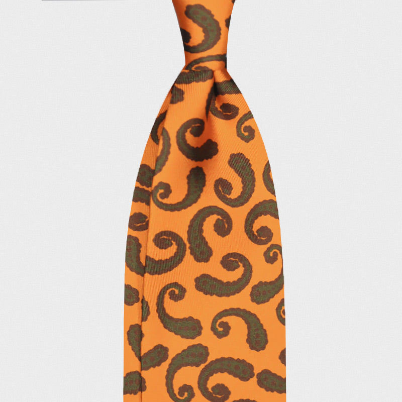 F.Marino Handmade Silk Tie 3-Fold Fantasy Yellow-Wools Boutique Uomo