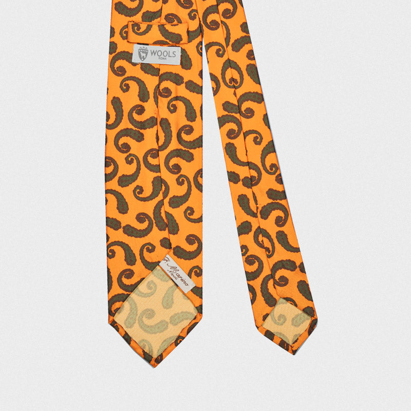 F.Marino Handmade Silk Tie 3-Fold Fantasy Yellow-Wools Boutique Uomo