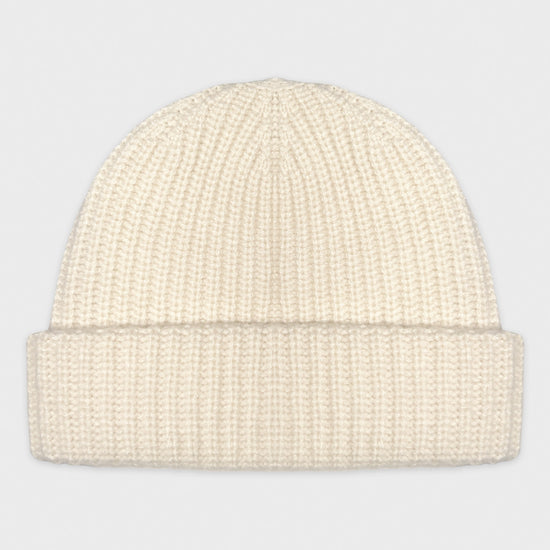 Valstar Cashmere Hat Ribbed Ivory White-Wools Boutique Uomo
