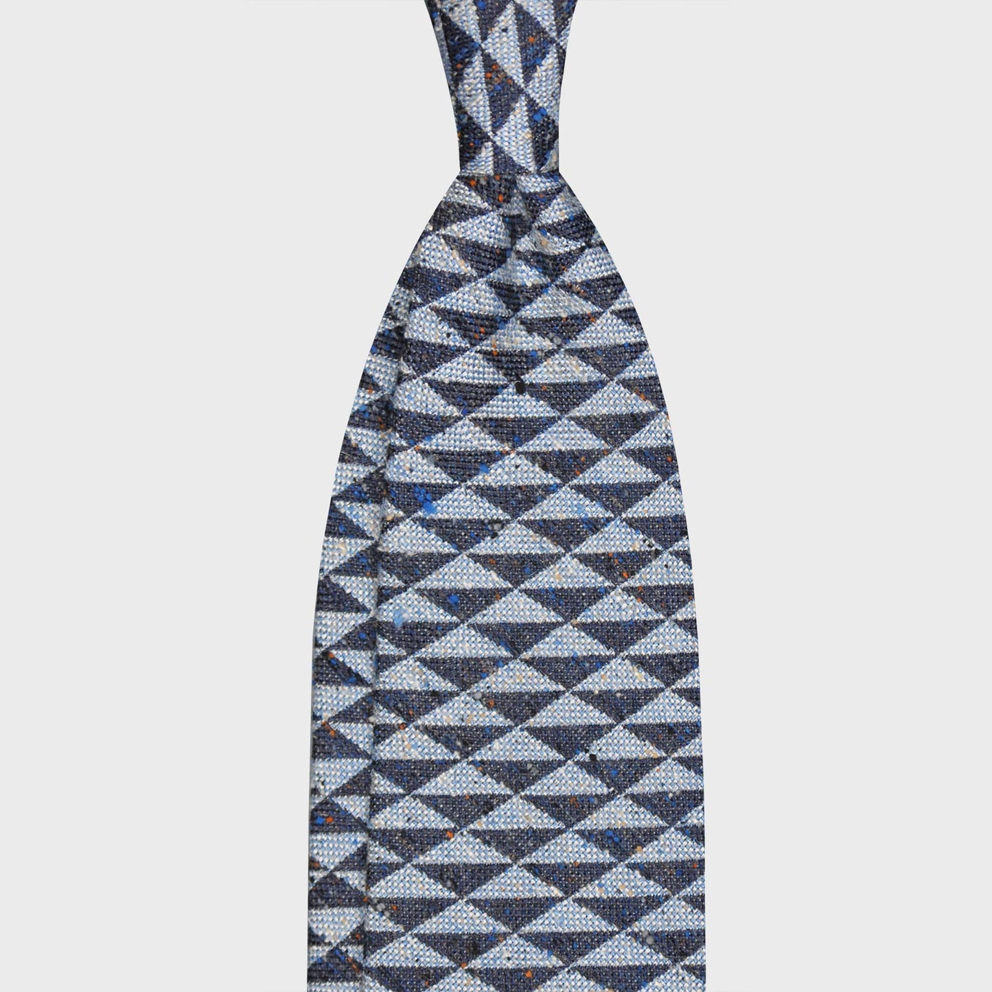 F.Marino Panama Silk Tie 3 Folds Denim Play Icon-Wools Boutique Uomo