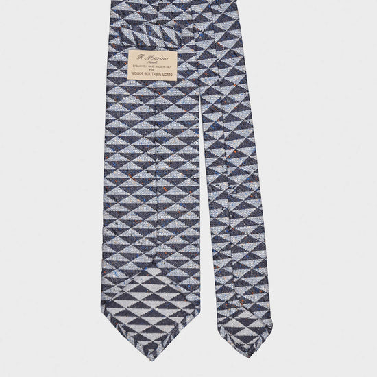 Load image into Gallery viewer, F.Marino Panama Silk Tie 3 Folds Denim Play Icon-Wools Boutique Uomo
