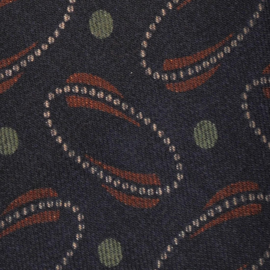 F.Marino Wool Tie 3 Folds Planetary Ring Blue-Wools Boutique Uomo