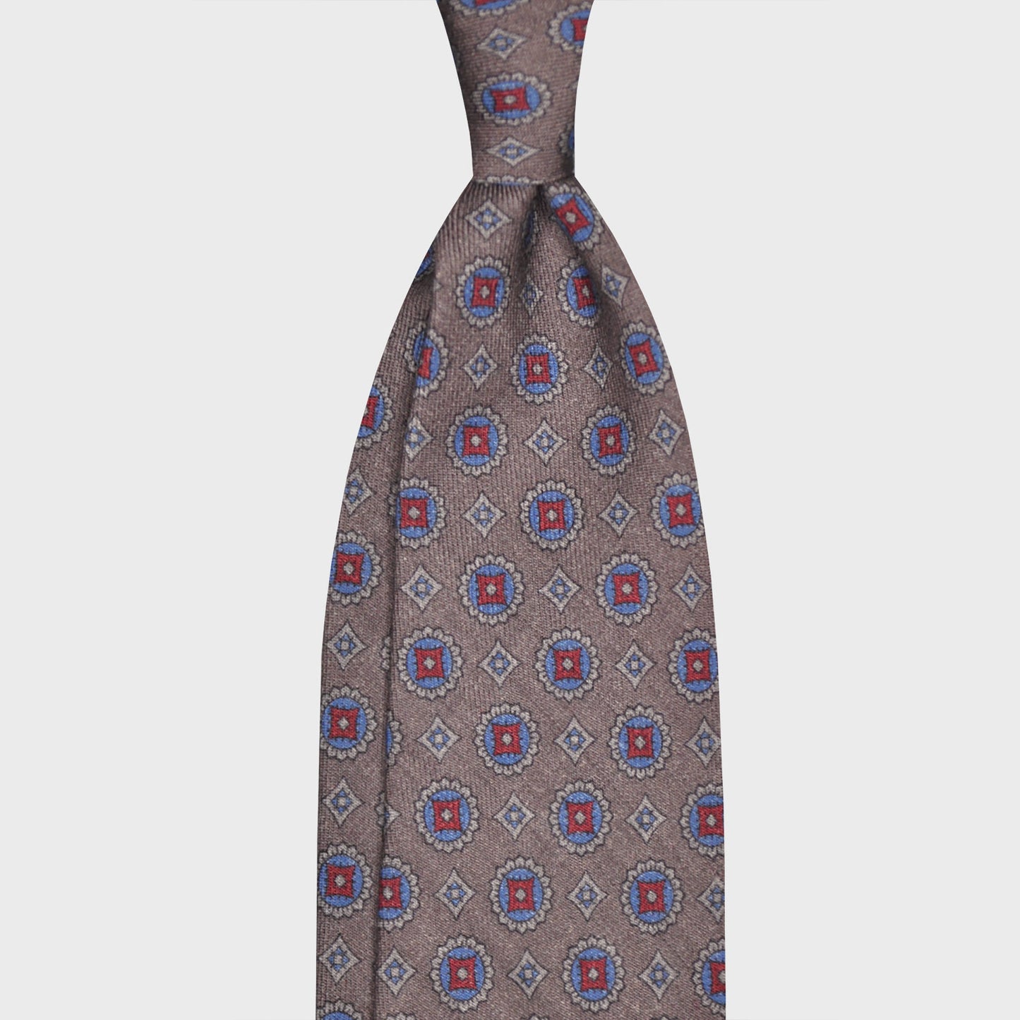 F.Marino Wool Tie 3 Folds Daisy Smoke Grey-Wools Boutique Uomo
