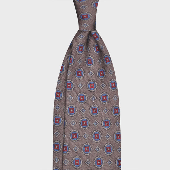 F.Marino Wool Tie 3 Folds Daisy Smoke Grey-Wools Boutique Uomo