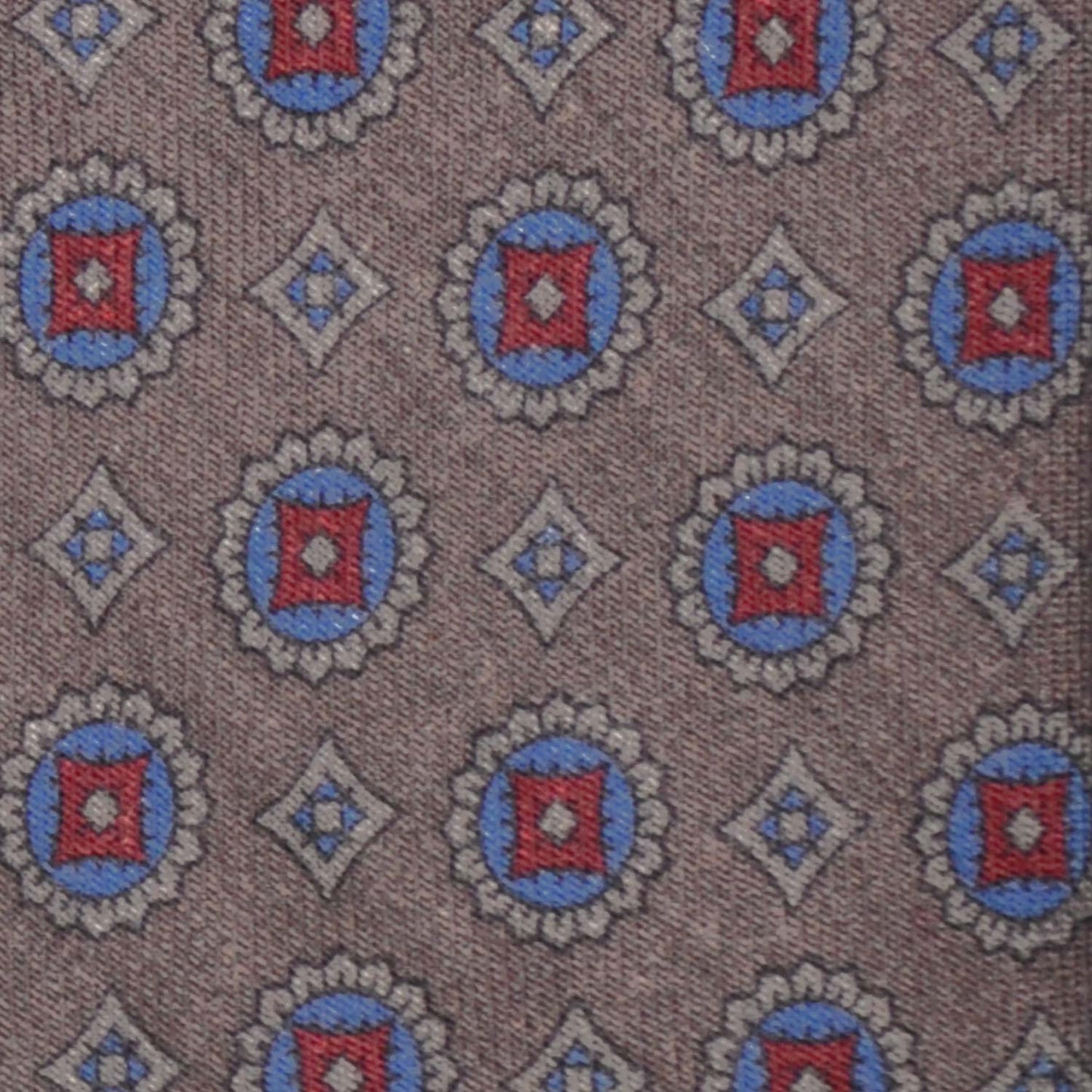 F.Marino Wool Tie 3 Folds Daisy Smoke Grey-Wools Boutique Uomo