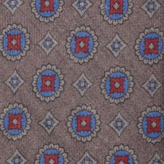 F.Marino Wool Tie 3 Folds Daisy Smoke Grey-Wools Boutique Uomo
