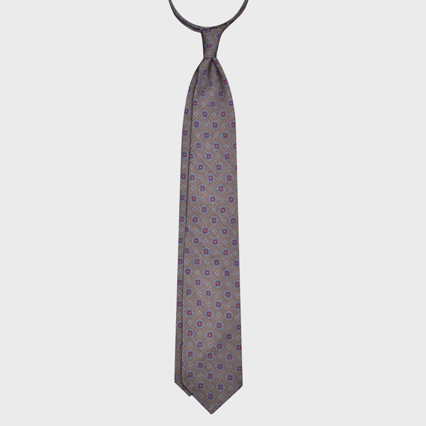 F.Marino Wool Tie 3 Folds Daisy Smoke Grey-Wools Boutique Uomo