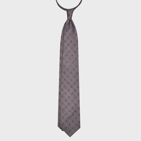 F.Marino Wool Tie 3 Folds Daisy Smoke Grey-Wools Boutique Uomo