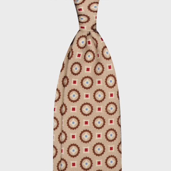Load image into Gallery viewer, F.Marino Wool Tie 3 Folds Gear Cookie Brown-Wools Boutique Uomo
